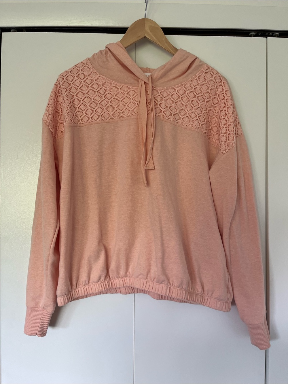 LC Lauren Conrad Crochet Pullover Hoodie